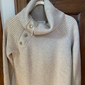 Talbots Haven Well Within Cowl/button neck sweater, XS